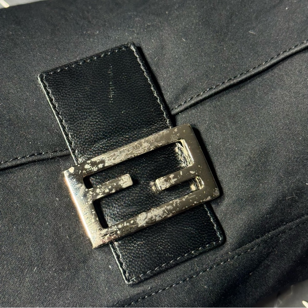 Fendi Vintage Nylon XXL Maxi Baguette Bag in Black - Picture 5 of 10